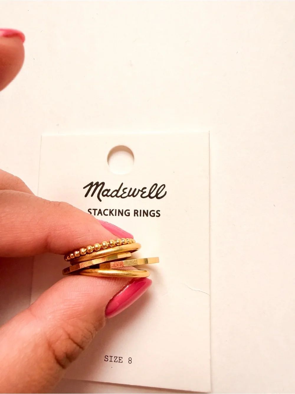 NWT Madewell Gold Stacking Rings - Size 8 - Picture 2 of 3